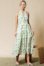Load image into Gallery viewer, Palm Paradise Poplin Halter Midi Dress
