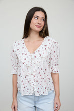 Load image into Gallery viewer, Cranberry Blossoms Floral Top
