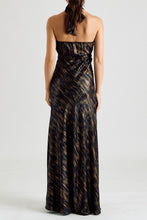Load image into Gallery viewer, Bronzed Beauty Metallic Halter Maxi Dress
