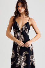 Load image into Gallery viewer, Midnight Bloom Deep V Maxi Dress
