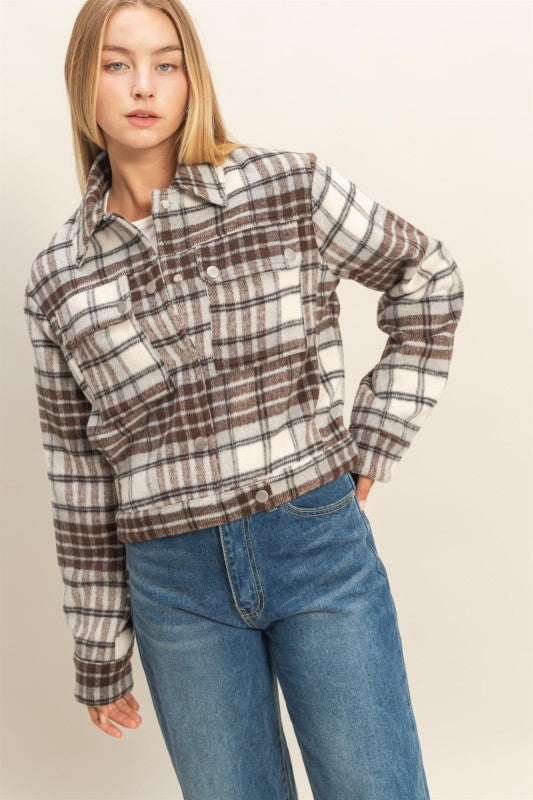 Checkmate Plaid Crop Jacket