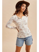 Load image into Gallery viewer, Wildflower Floral Henley Top
