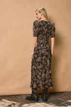 Load image into Gallery viewer, Galaxy Floral Puff Sleeve Maxi Dress
