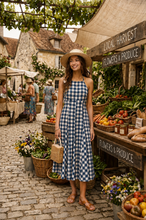 Load image into Gallery viewer, French Market Gingham Halter Midi Dress
