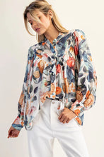 Load image into Gallery viewer, Sapphire Bloom Floral Blouse
