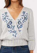 Load image into Gallery viewer, Coastal Lines Embroidered Top
