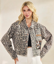 Load image into Gallery viewer, Wild Thyme Lace Leopard Denim Jacket
