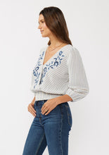 Load image into Gallery viewer, Coastal Lines Embroidered Top
