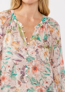 Lush Garden Button Down Blouse