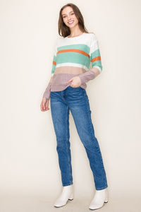 Happy Times Color Block Sweater