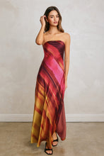 Load image into Gallery viewer, Solar Flare Strapless Maxi Dress
