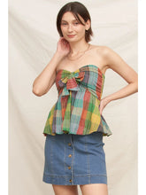 Load image into Gallery viewer, Wild &amp; Free Plaid Strapless Top
