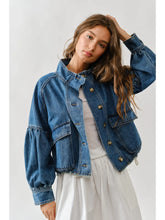 Load image into Gallery viewer, Yountville Balloon Sleeve Denim Jacket

