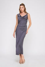 Load image into Gallery viewer, Twilight Cowl Neck Midi Slip Dress
