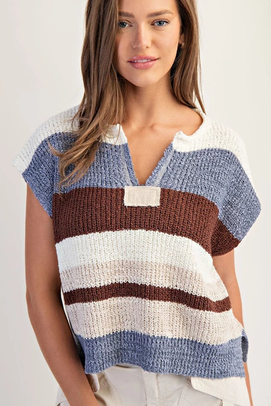 Coffee Chat Striped Sweater
