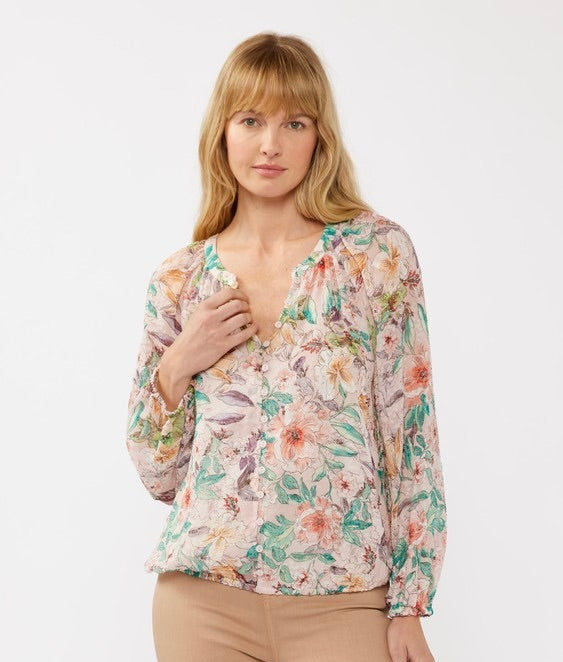 Lush Garden Button Down Blouse