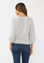 Load image into Gallery viewer, Coastal Lines Embroidered Top
