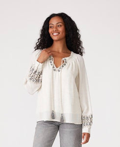 Feel Your Best Embroidered Long Sleeve Top