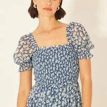 Load image into Gallery viewer, Blue Bell Smocked Midi Dress

