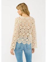 Load image into Gallery viewer, Palm Coast Bell Sleeve Crochet Top
