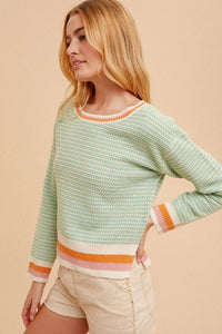 Strolling Into Spring Crochet Knit Sweater