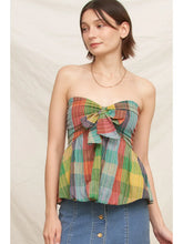 Load image into Gallery viewer, Wild &amp; Free Plaid Strapless Top
