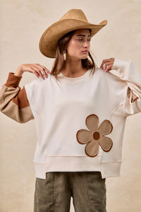 Amber Petals Patchwork Top