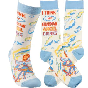 I Think My Guardian Angel Drinks Socks