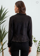 Load image into Gallery viewer, Rebel Rider Faux Suede Moto Jacket
