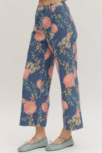Load image into Gallery viewer, Dahlia Floral Wide Leg Denim Pants
