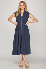 Load image into Gallery viewer, Celestial Delight Zip Front Midi Dress
