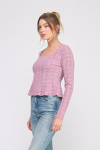 Load image into Gallery viewer, Sand Dollar Lace Peplum Top
