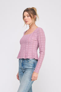 Sand Dollar Lace Peplum Top
