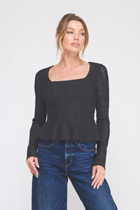 Sand Dollar Lace Peplum Top