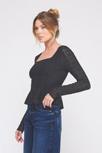 Load image into Gallery viewer, Sand Dollar Lace Peplum Top
