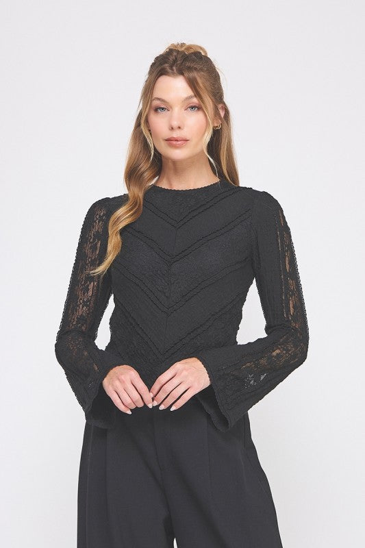 Miranda Mixed Lace Top