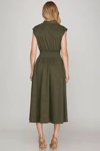 Load image into Gallery viewer, Olive Horizon Zip Front Dress
