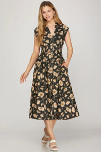 Moonlight Garden Front Zip Dress