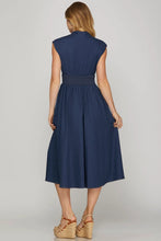 Load image into Gallery viewer, Indigo Breeze Zip Front Midi Dress
