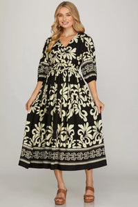 Night Sky Printed Midi Dress