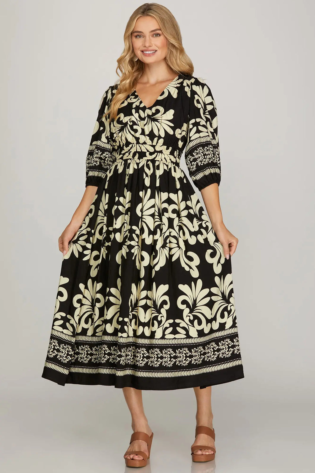 Night Sky Printed Midi Dress