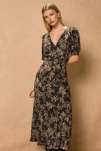 Load image into Gallery viewer, Galaxy Floral Puff Sleeve Maxi Dress
