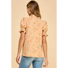 Load image into Gallery viewer, Apricot Rose Ruffled Neck Top
