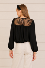 Load image into Gallery viewer, Nightfall Lace Chiffon Blouse
