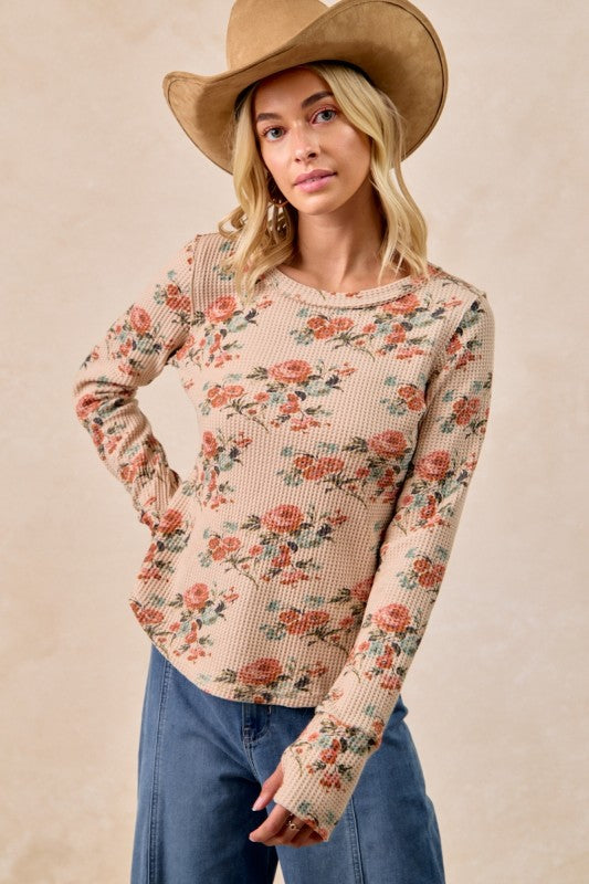 Orchard Bloom Waffle Knit Top