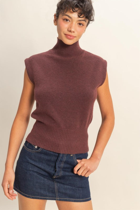 Harper Mock Neck Sleeveless Sweater