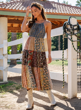 Load image into Gallery viewer, Wildflower Mosaic Boho Dress
