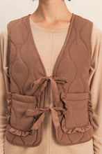 Load image into Gallery viewer, Vianna Tie Front Quilted Vest
