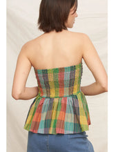 Load image into Gallery viewer, Wild &amp; Free Plaid Strapless Top
