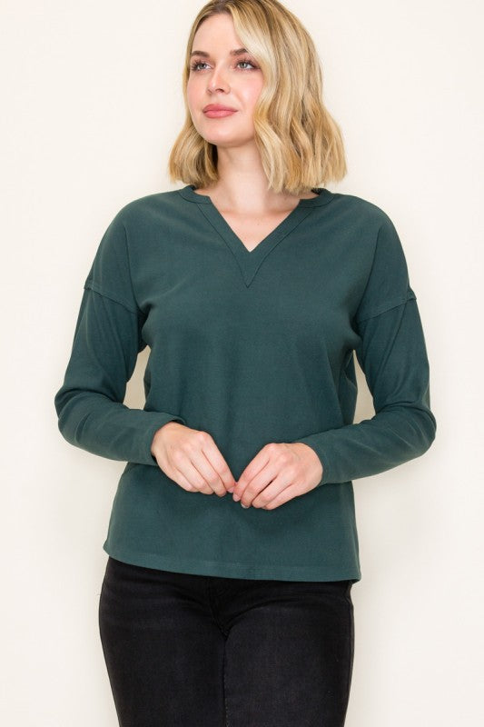Coziest Ever V-Neck Pullover Top